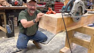 Timber Framing - Using the kerf method to cut a tenon