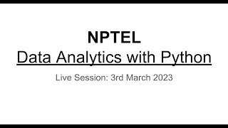Data Analytics with Python: Live Interaction Session 5 (Central Limit Theorem, Hypothesis Testing