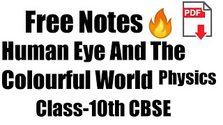 Human Eye and Colourful World Class 10 Notes Science Chapter 11