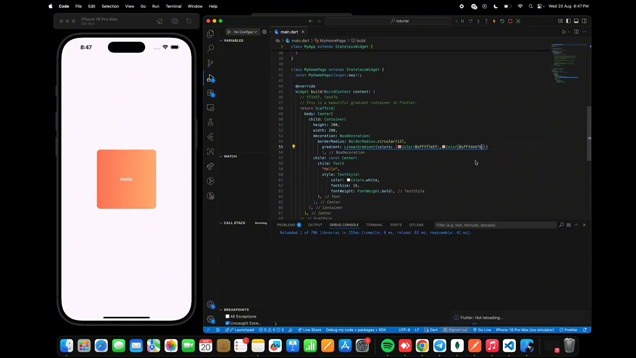 Flutter Container with Gradient Colors & Circle Shape | Quick Flutter Tips
