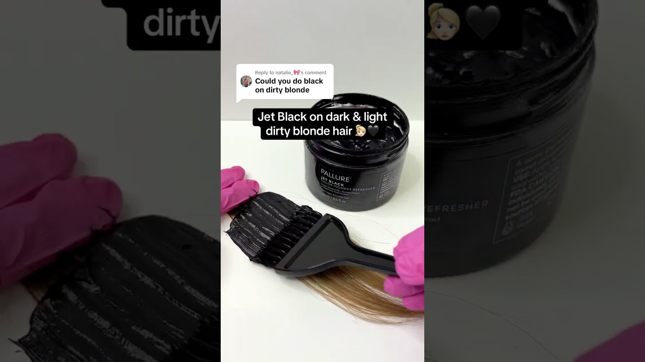 Jet Black on dirty blonde hair 👱🏻‍♀️🖤 