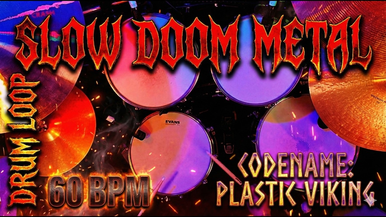 Extended Slow Doom Metal Practice Drum Loop: 60 BPM Backing Track