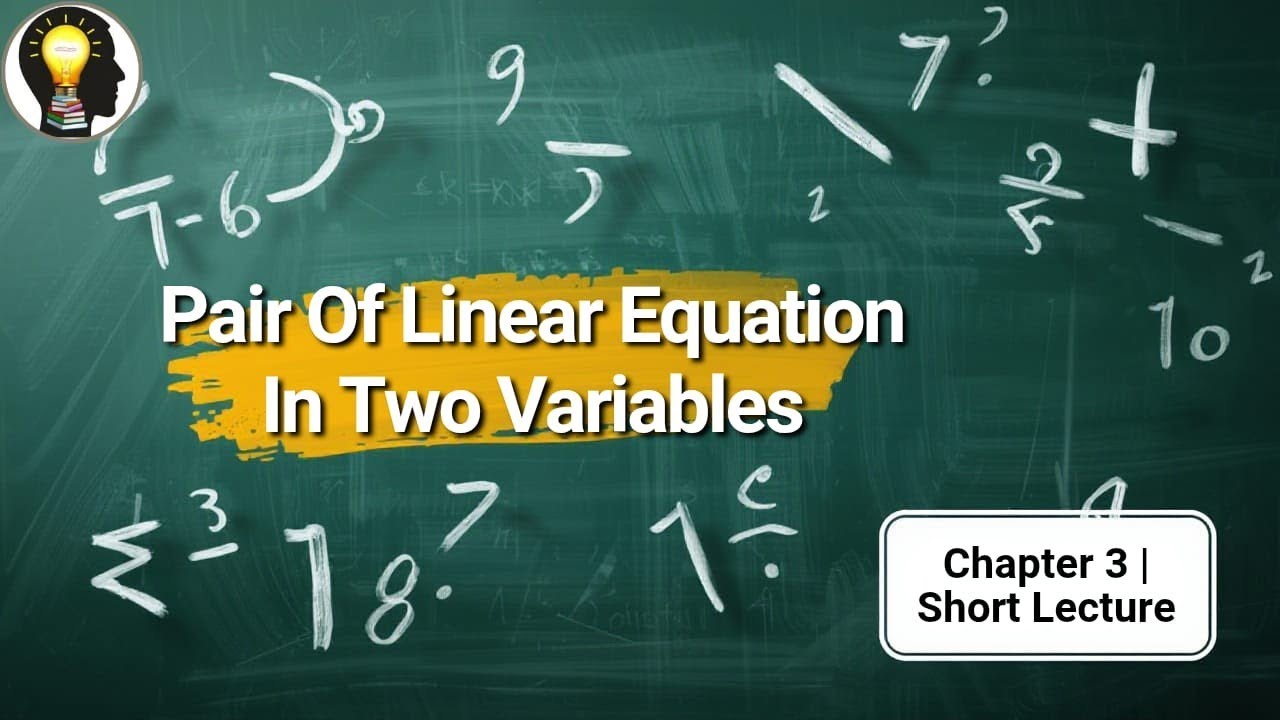 Pair of Linear Equations in Two Variables | Class 10 Maths | Chapter 3