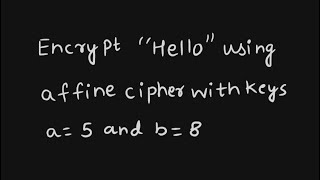 Encryption using affine cipher in hindi | Monoalphabetic Cipher
