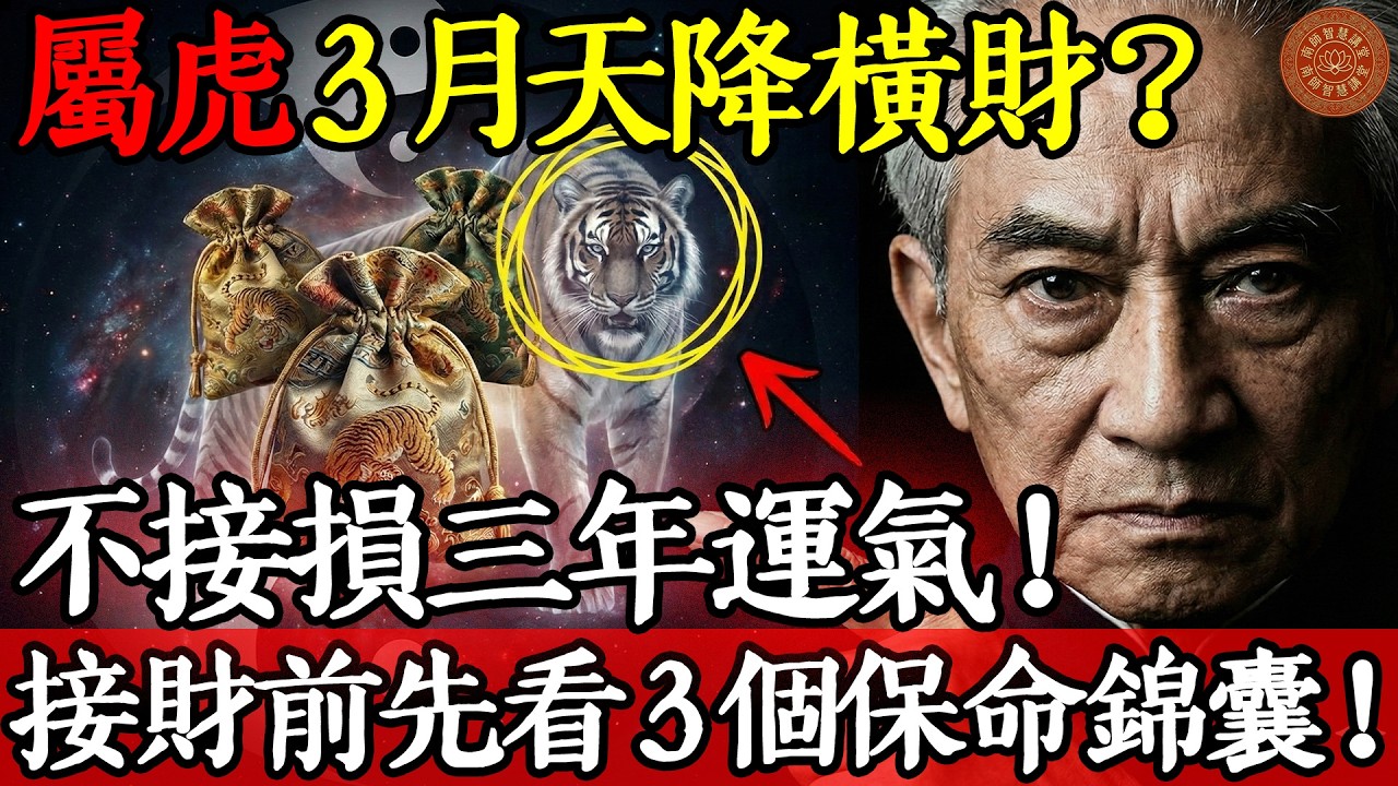 屬虎3月天降橫財？不接損三年運氣！接財前先看這三個保命錦囊！#南懷瑾 #南懷瑾智慧 #南師講堂 #生肖虎 #生肖運勢 #偏財運 #因果福報 #易經 #金剛經