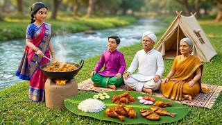 Miniature Doll Family Chicken Biryani Cooking ASMR | Village Picnic Tiny Kitchen Story screenshot 4