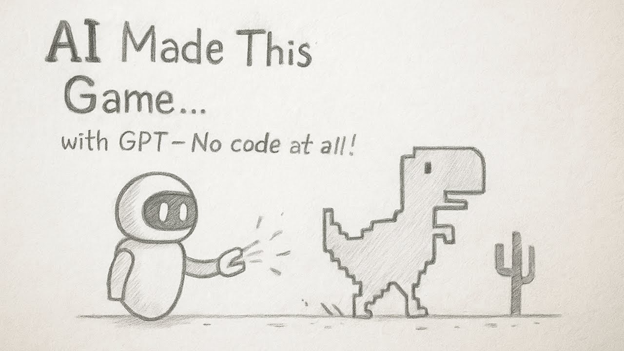 Я создал игру Google Dino с помощью GPT (без кода, только ИИ!)