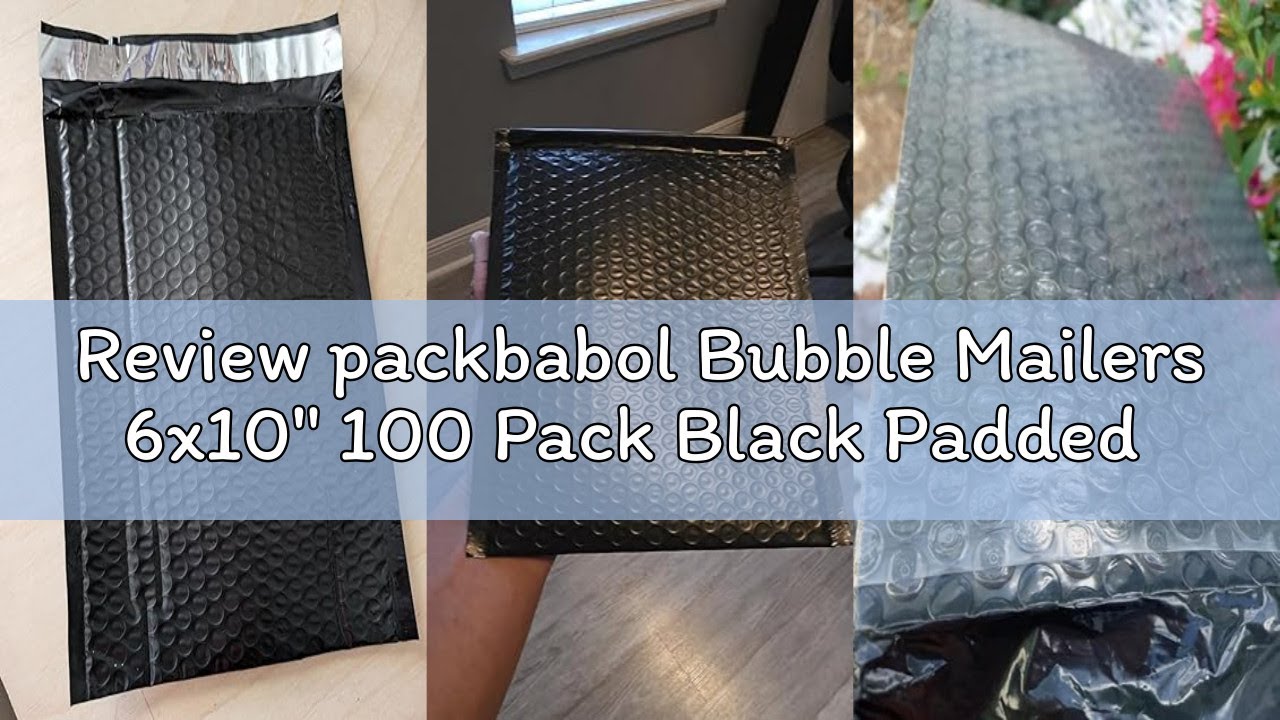 Review packbabol Bubble Mailers 6x10" 100 Pack Black Padded Envelopes Waterproof Usable Size 6x9 Sel