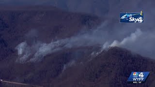 Crews battle wildfire in Macon County, NC