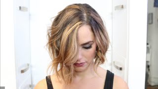 How To  Balayage Blonde Bronde Textured Chopped Bob Makeover