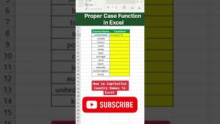 How to Use PROPER Formula in Excel |Capitalize Each Word ! #excel#properfunction#exceltricks#shorts