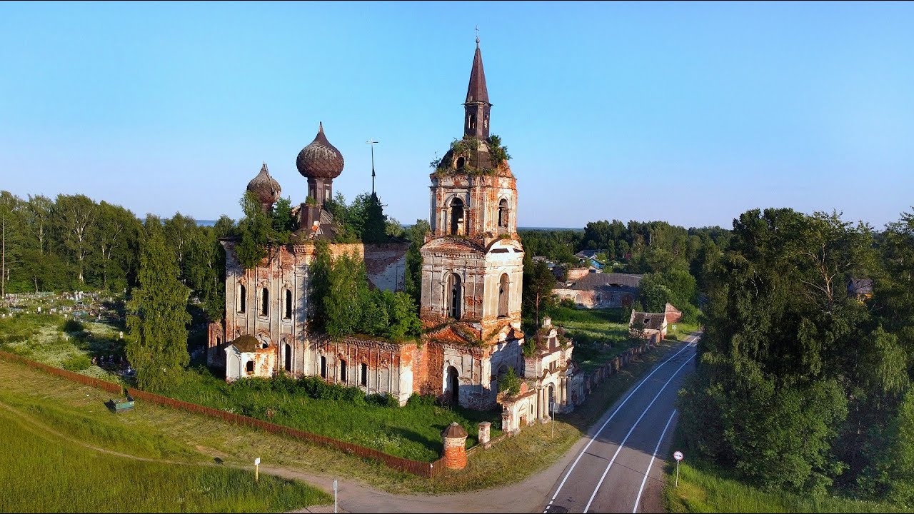 Огромные Заброшенные Церкви в с.Веретея, Ярославская область