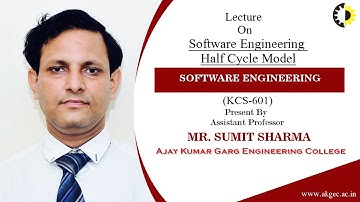 || SOFTWARE ENGINEERING HALF CYCLE MODEL || SOFTWARE ENGINEERING || LECTURE 01 BY MR  SUMIT SHARMA |