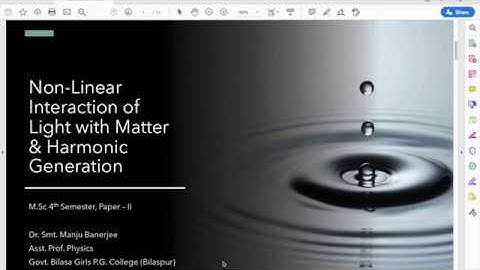 Non Linear Interaction of Light with Matter