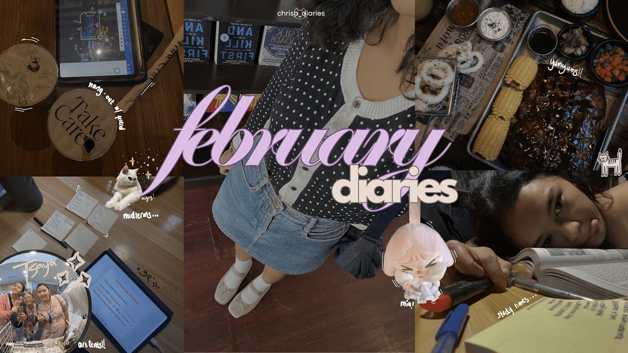 february diaries | midterms, nursing school, art tents, thrift, errands, birth month ˚ 𝜗𝜚˚⋆｡