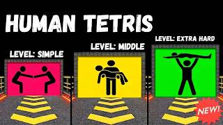 HUMAN TETRIS | SPACE| CO-OP 2 Player| Viral Interactive Warm Up Game #humantetris #coopworkout screenshot 3