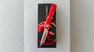 Microtech Knives Utx-85 Red Stonewash Standard Tanto Edge 233-10Rd
