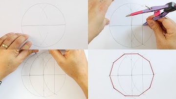 Decágono regular. Así se construye solo con regla y compás