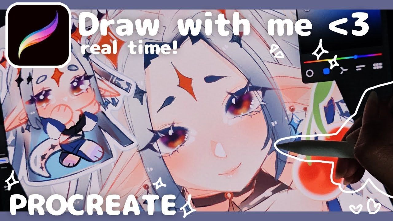 draw with me ☾💕 full procreate process [real time + chill music ...