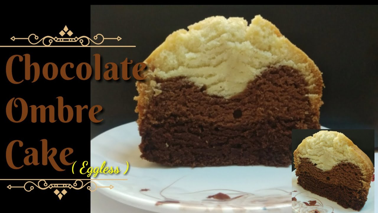 Eggless Chocolate Ombre Cake | triple layer chocolate cake |