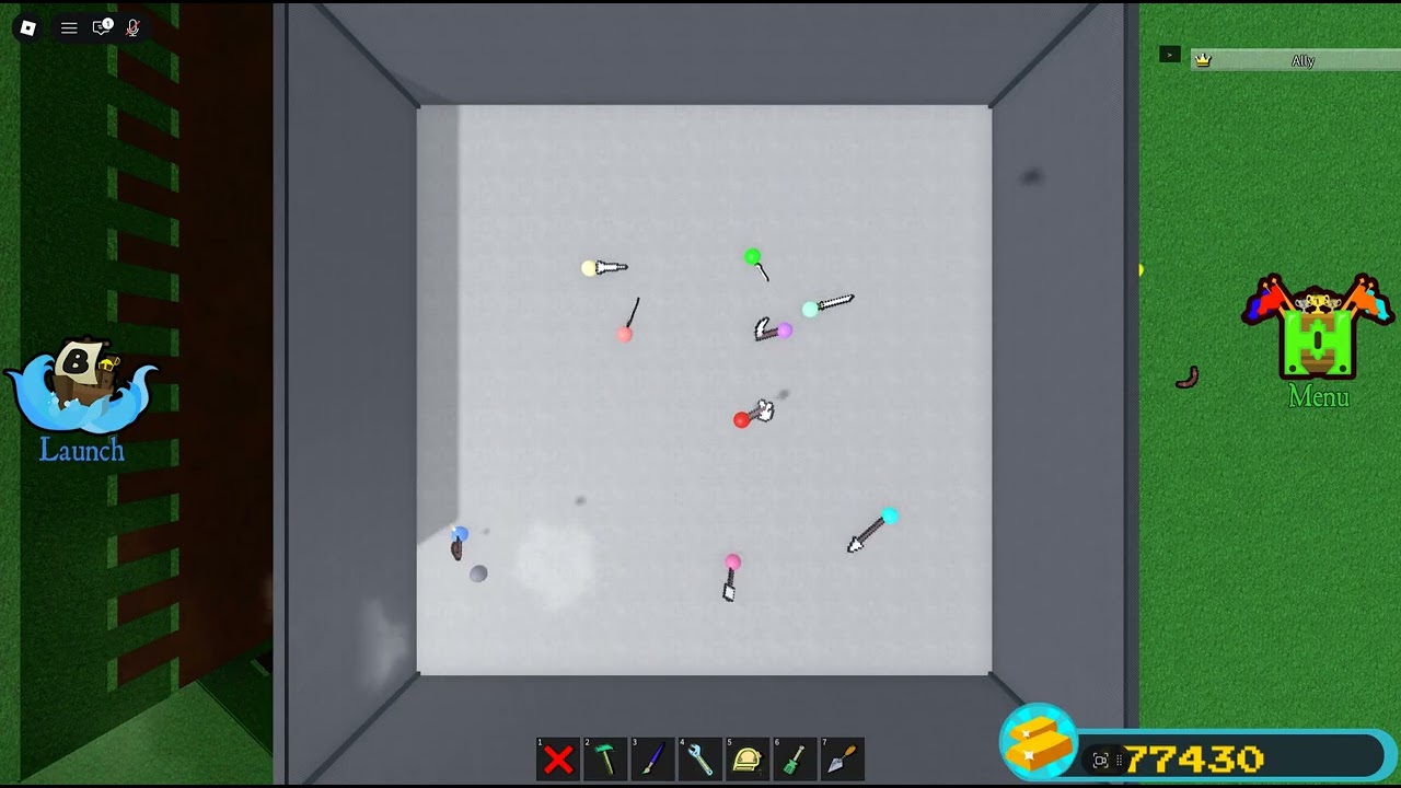 Weapon balls in build a boat for treasure doing shenanigans for 5 minutes and 16 seconds