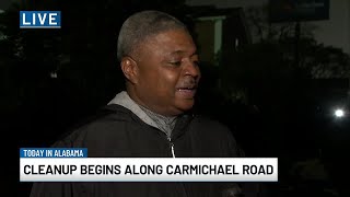 Cleanup begins along Montgomery's Carmichael Road