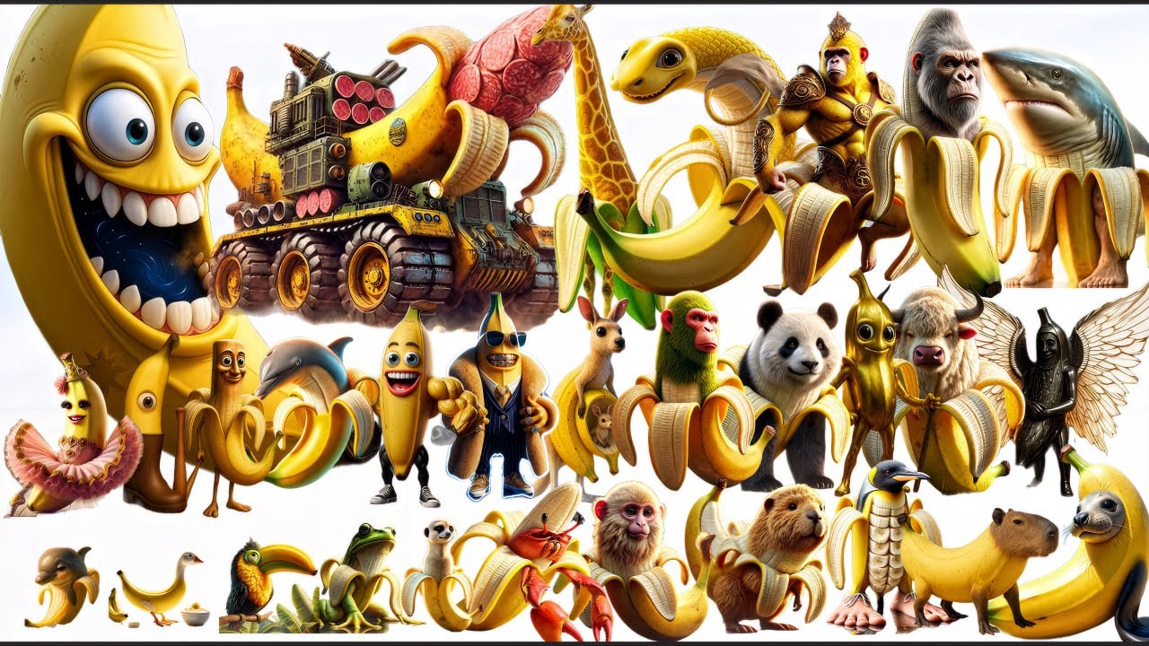 ITALIAN BRAINROT: BANANA FAMILY 🍌🐒 (Cartoon Chaos) | From Bananita Dolphinitaa to BANANACONDA 💥