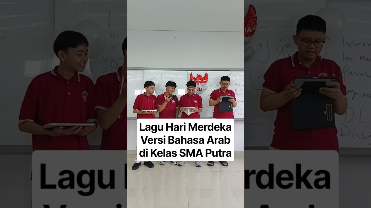 Lagu Hari Merdeka Versi Bahasa Arab di Kelas Bahasa Arab SMA Putra #lagu #arabic #belajar #sekolah