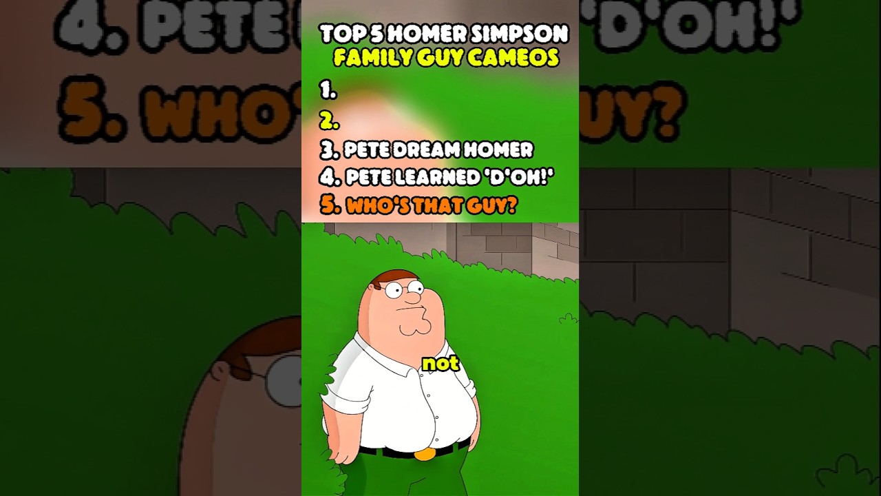 Top 5 Homer Simpson Family Guy Cameos 