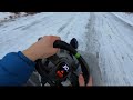 Drifting a Go Kart on the Street in the Snow