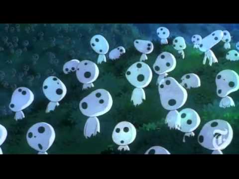 Kodama Nature Spirits Movie Mononoke Hime Stock-vektor (royaltyfri