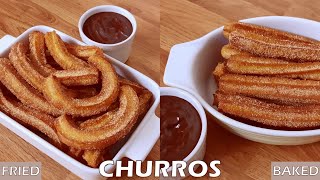 Churros Recipe | Baked Churros Recipe | Churros And Chocolate Sauce Recipe