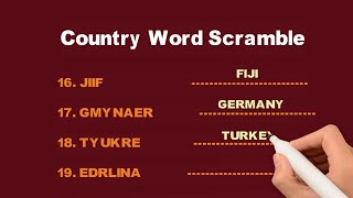 Word Scrambles Game ,  Country word scrambles and answers | Word Scramble Puzzles screenshot 2