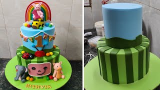 So Wonderful Two Step Cocomelone Birthday Theme Cake and Animals Decoration|Cocomelone Birthday Cake