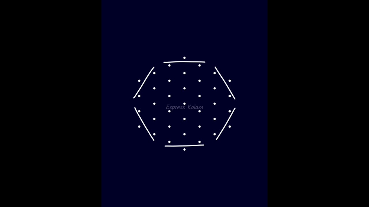 small kolam designs with 7-4 dots // easy sikku rangoli design