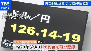 円安さらに進行 また126円台記録