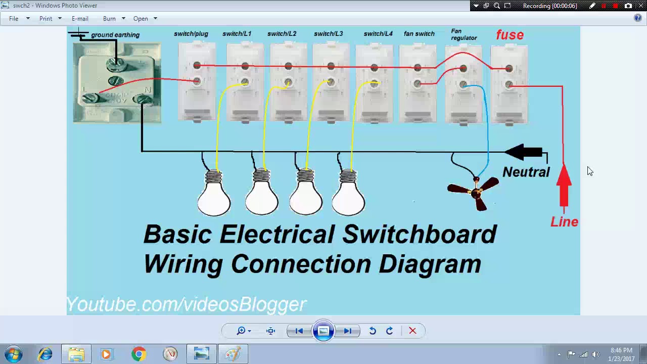 Basic electrical wiring connection - YouTube