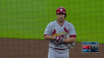 STL@ATL: Gyorko opens the scoring with an RBI double