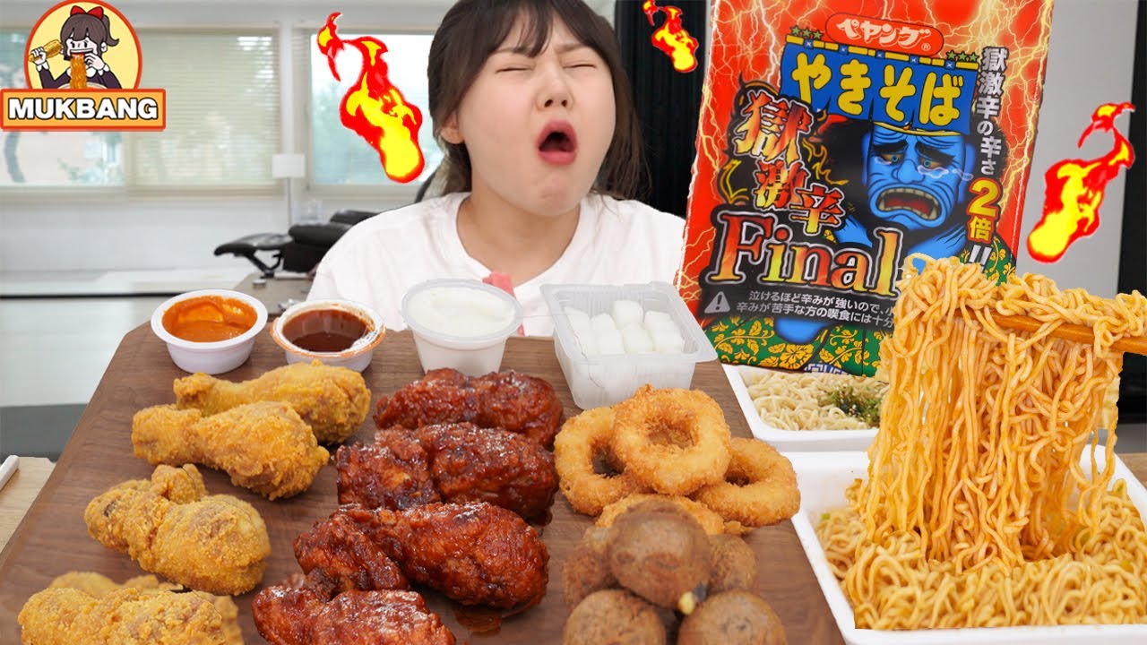 Mukbang | 🥵 Сложный финал Hell Spicy Якисоба из PEYANG с мужем. (Ft. Spicy Chicken)🔥🔥