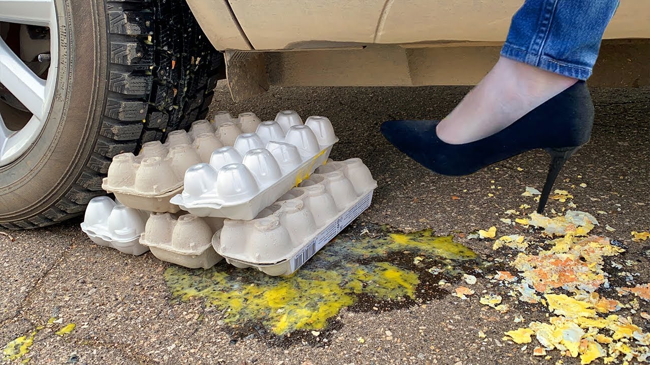 car stuck girl girl crush car vs crushing things with car YouTube