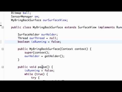 Android Developing Applications Tutorial   128   Finishing Accelerometer and unregistering