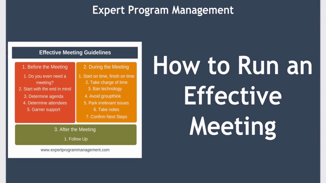 How to Run an Effective Meeting 
