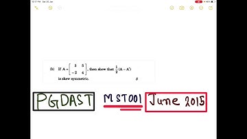 PGDAST |. MST001. |Matrix |.  June2015|. 5 Marks