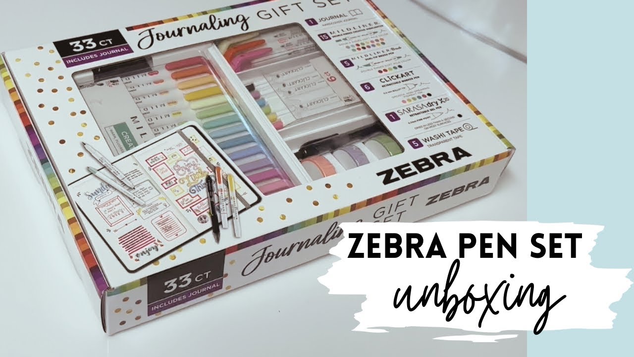 UNBOXING Zebra Journaling gift set - what's inside? Great Christmas gift  idea! 