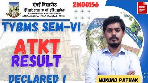 ATKT BMS SEM-VI Result Declared l Rechecking Form Open? Mumbai University l Mukund Sir 