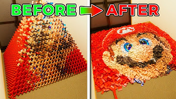 is this domino pyramid REAL or FAKE?! 😲