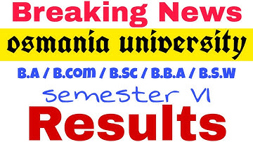 Degree 6th Semester Results | OU