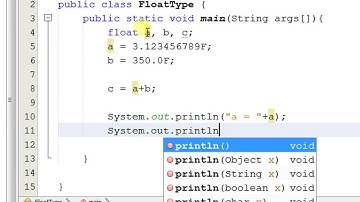 Float type variable  example in  java program