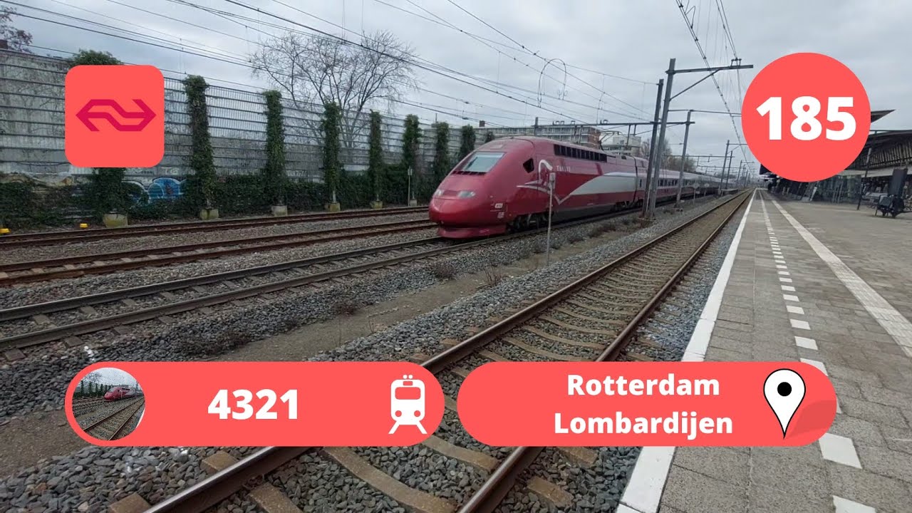 Thalys TGV 4321 raast door Rotterdam Lombardijen naar Parijs Noord