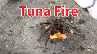 Survival / Camping Hack - Using Tuna To Start A Fire